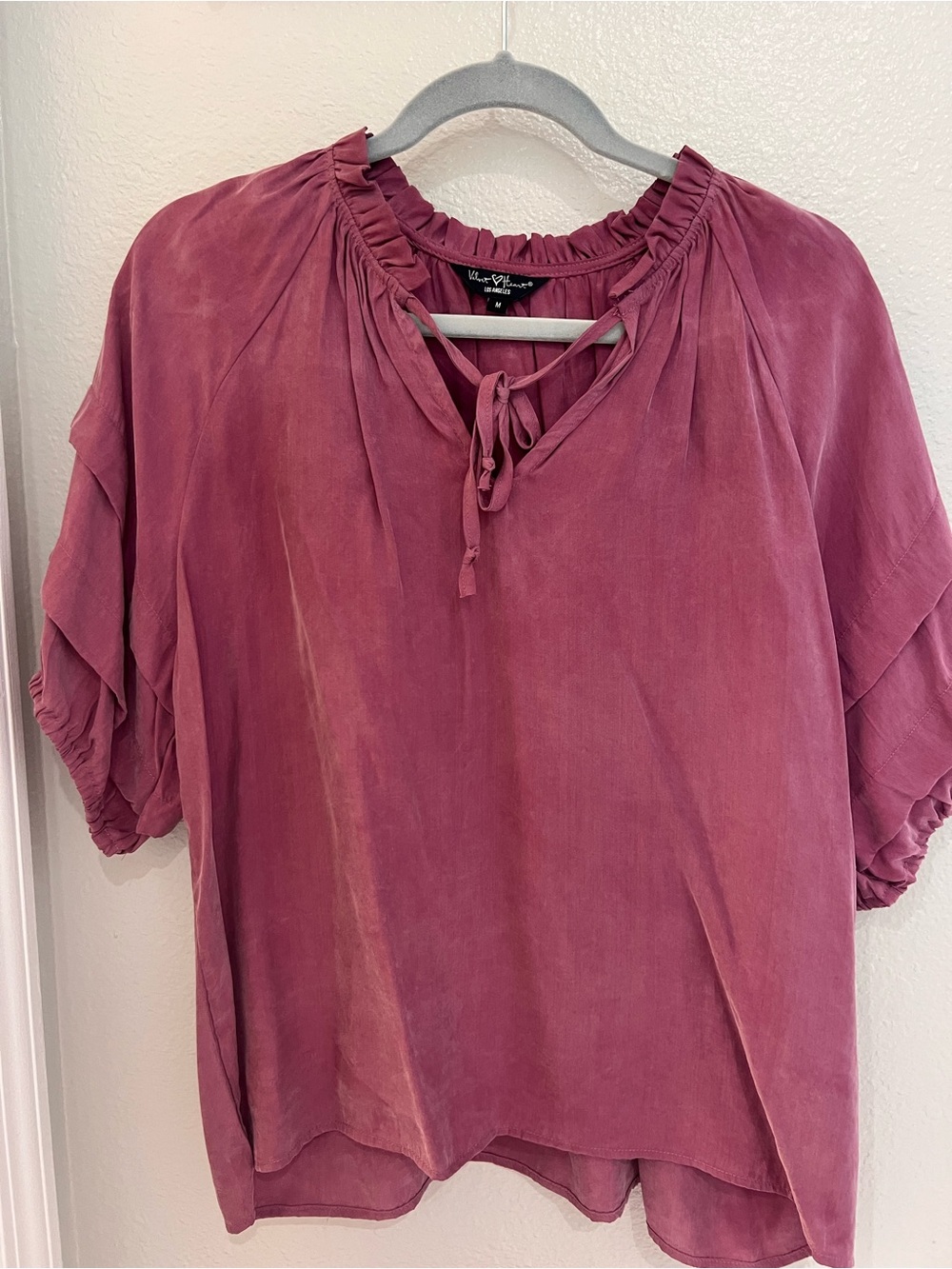 Velvet Heart Rose-Pink Peasant Blouse